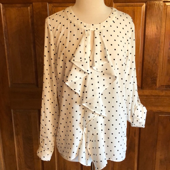 New York & Company Tops - New York & company polka dot blouse size large